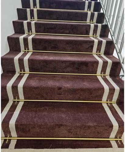 Stair Rods for Carpet Runners Set of 16 14 12 10 8 6 4 2, Antique Brass Stairs Runner Hardware to Secure Stair Carpet with Round Finial(4 Pack,L 115cm(45 2/7\ 
