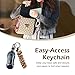Stretchy Keychain Wristlet for Car Keys, Stylish & Functional Scrunchie Bracelet with D-ring for Women & Men (Champagne)