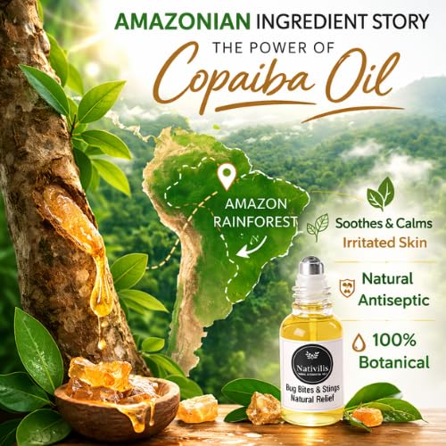 Nativilis Natural Relief for bug bites stings mosquito nettle fleas - Organic Essential Oil Formula - Roll on ball Stainless Steel Ideal Capacity 30ml Daily Use Travel Easy to carry in your purse/bag