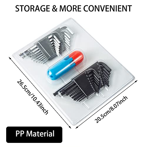 Dytert Allen Hex Key Set, 37-Piece Set With Torque Bar, Metric (1.27Mm-8Mm) And Sae (0.05"-5/16"), Dual Color Metric(Chrome) And Sae(Black) Hex Wrenches #TOP6