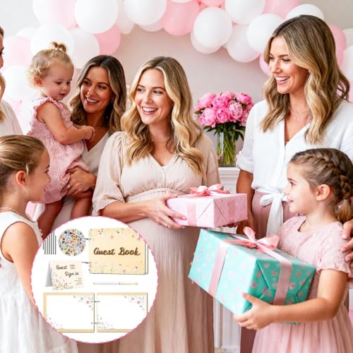 50% Off TICIAGA Wood Wedding Guest Book with 171Pcs Floral Kit