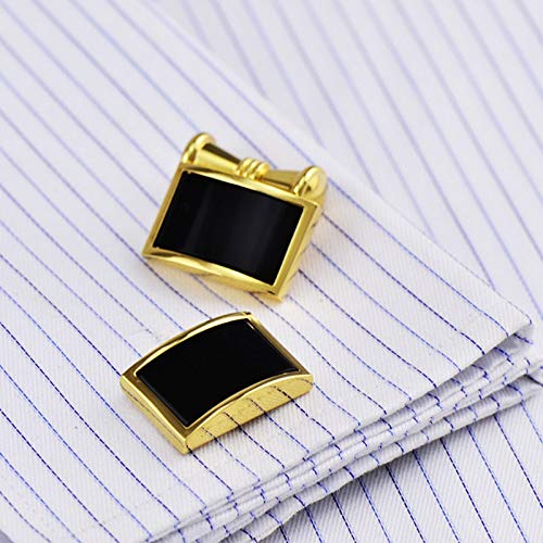 Mancuernillas Daesar Copper para Hombre Aniversario Rectangulares Doradas miniatura 2