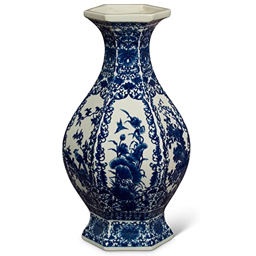 China Furniture Online Blue and White Bird and Flower Design