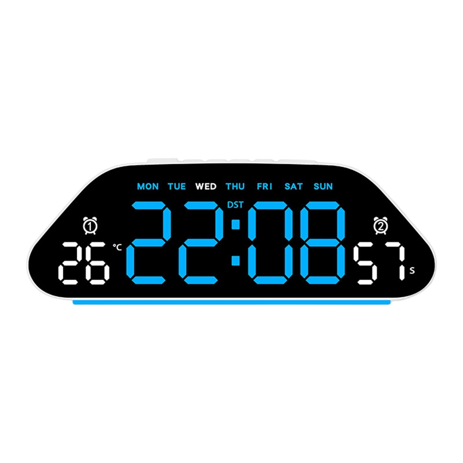Kaeltsyn Digital Alarm Clock for Bedroom Electric Desk with Large Number Day of Week Date Loud LED Digital Clocks Desk