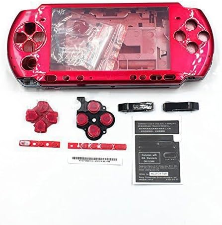 Full Shell Housing Case Cover with Buttons Kit Set For PSP3000 PSP 3000 3001 3002 3003 3004 Series Replacement - Red