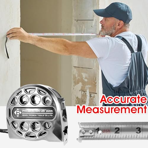 Cinta métrica retráctil de acero inoxidable 25 ft, pack 2 miniatura 6