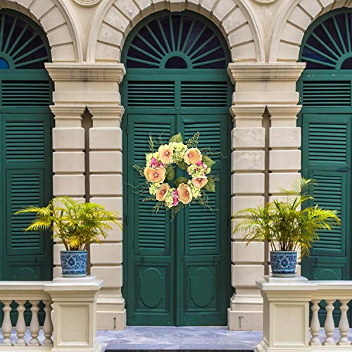 Cloris Art Summer Wreath For Front Door, 22 Inch Artificial Spring Wreath For Home Festival Wedding Party Farmhouse Outdoor Decor(Magnolia Hydrangea) #TOP5
