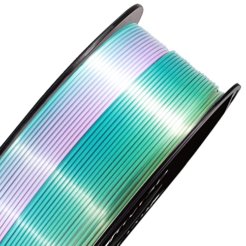 Image of Silk Blue Purple Multicolored Fast Color Gradient Change PLA 3D Printer Filament, 1.75mm 1Kg Multi Colored Rainbow 3D Printing Material, Widely Fit for 3D Printers with Extra PLA Sample Pack by TTYT3D