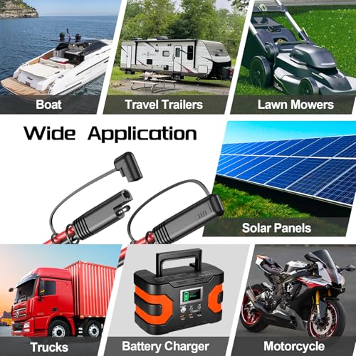 Image of SAE Extension Cable 16AWG, 10Ft SAE to SAE Extension Cord DC Power Automotive Extension Cable for Solar Panels,Cars, RVs,Trucks,Boats, etc