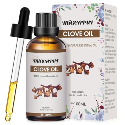 MIGCAPUT Aceite Esencial de Clavo 100ML, 100% Natural Aceite de Fragancia Premium, Aceites Esenciales de Aromaterapia para Humidificador Difusor, SPA, Masaje, Dormir, Jabón Artesanal