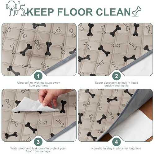 Image of Eterish Reusable Washable Pee Pads for Dogs Large /Extra Large 36'' x 41'' 2 Pack, Absorbent Pet Puppy Dog Training Pads Non-Slip, Waterproof Whelping Potty Pads for Dogs Leak-Proof