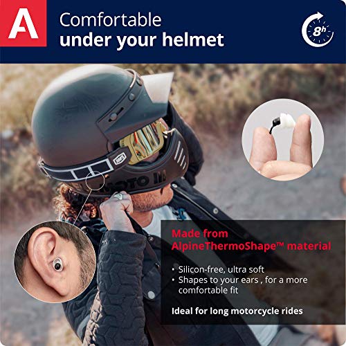 Protetor Auricular Alpine Motosafe Pro - 2 pares Redução de ruído e proteção auditiva - Turismo e Co