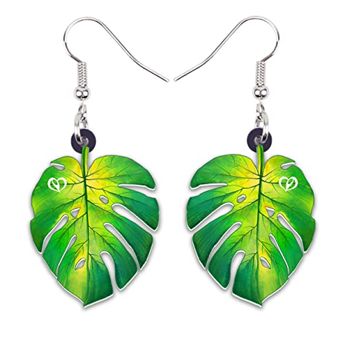 HUAGEO Acryl Grün Teardrop Palme Blätter Ohrringe Tropische Dschungel Pflanze Leichte Schmuck Für Frauen Damen Charms Geschenke Spaß Zubehör (Limette)