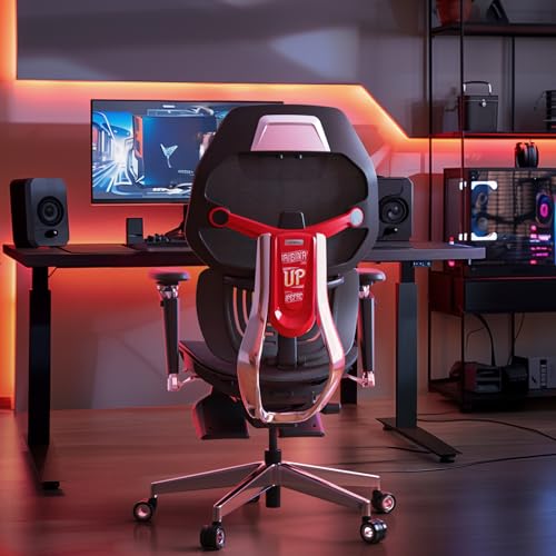 ES2T Computer Desk Gaming Chair with 2-Piece Protrusion Adjustable Lumbar Support Trackmaster 6D Armrest Height Adjustable with 2D Leather Headrest 136° Tilt for Office and Gaming - Image 3