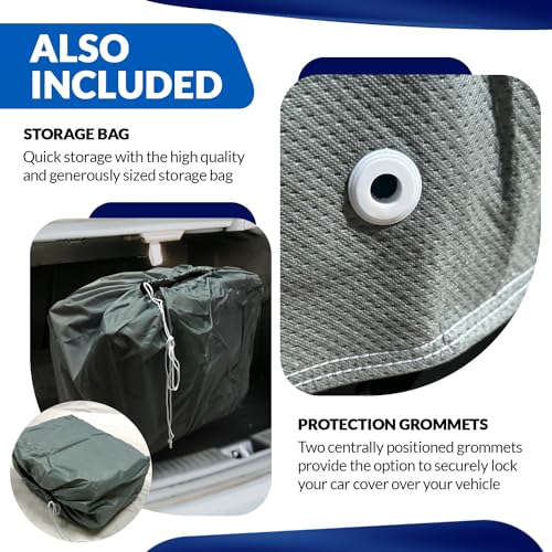 Image of Car Cover Waterproof All Weather | 7-Layer Car Covers for Automobiles & Car Snow Cover | Full Exterior Rain Cover | SUV Sedan. Size 159.8 inch x 65.0 inch