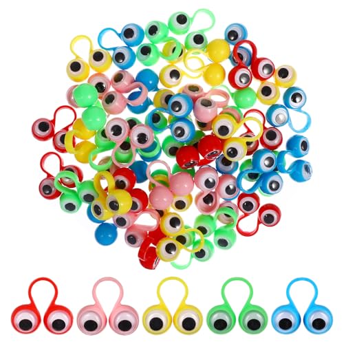 50 Stücke Eye fingerpuppe pädagogisches fingerspielzeug große Augen fingerring parteibevorzugung Spielzeug für Kinder (Gelegentliche Farbe)