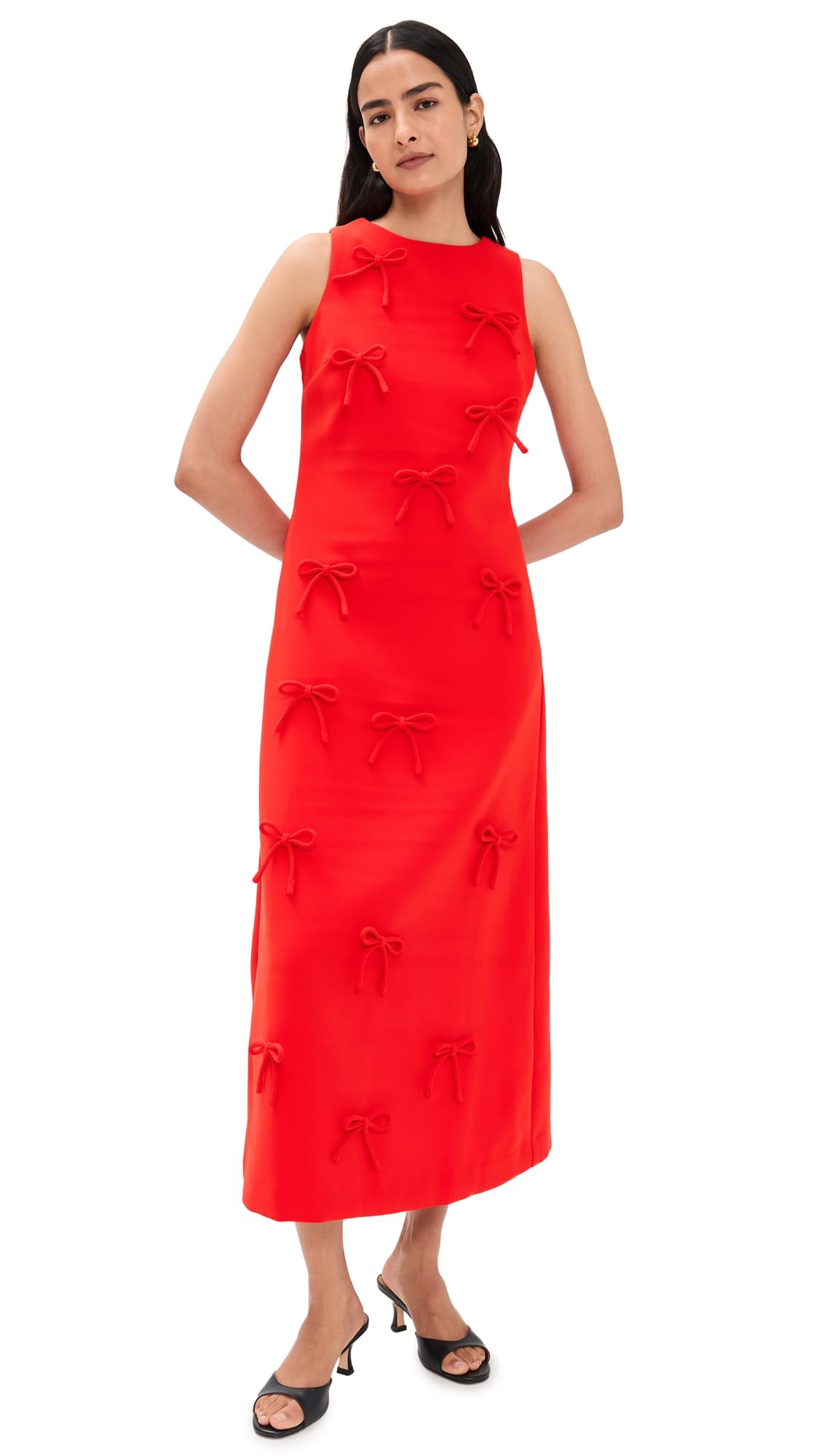 English Factory Womens Bow Detailed Sleeveless Midi Dress
