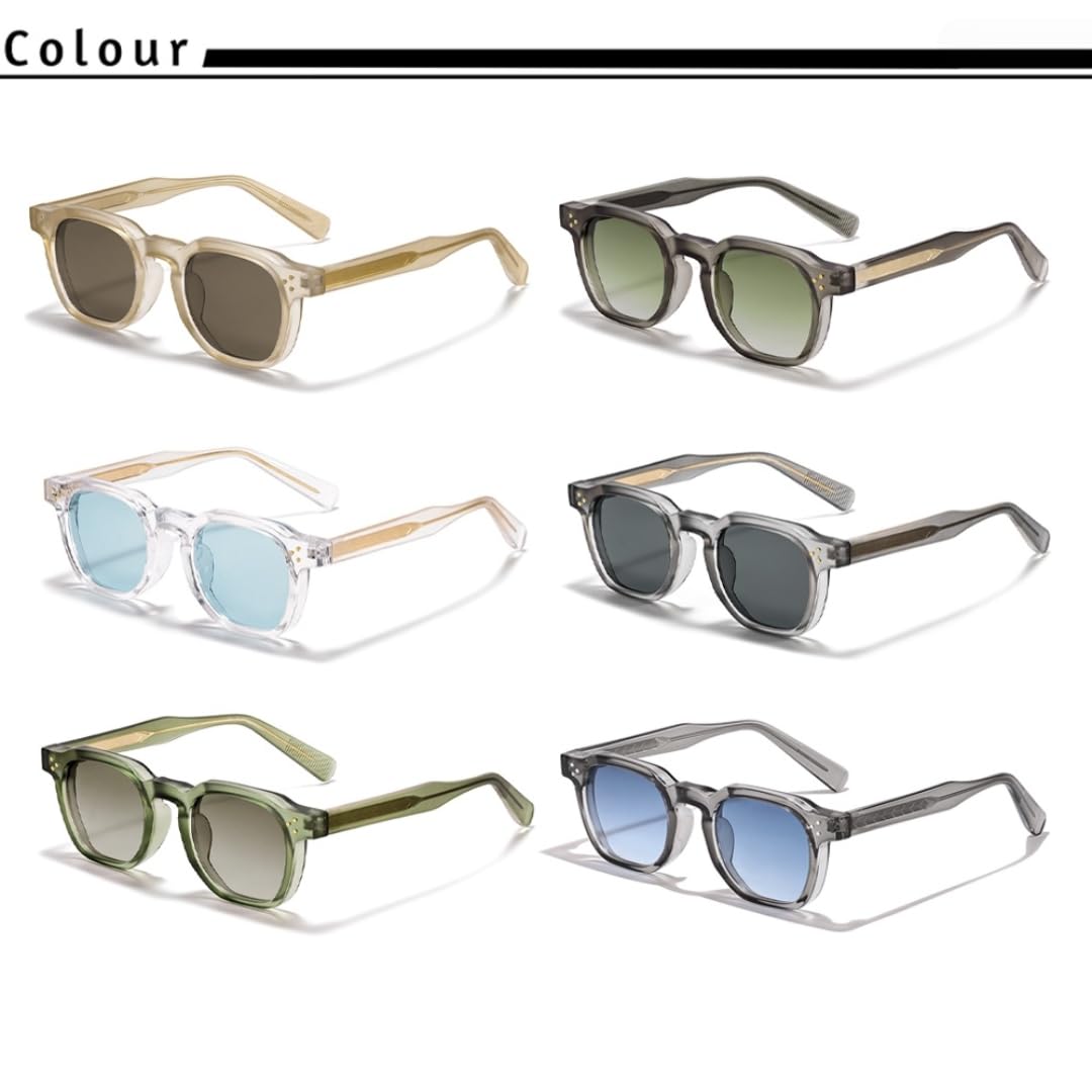Occhiali da sole quadrati da uomo con aste personalizzate, design esclusivo, occhiali da sole da donna per viaggi, feste e festival, regalo perfetto.
