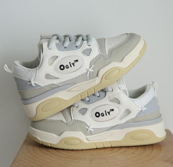 Women Platform Fashion Sneakers Low Top Lace-Up Comfortable Stylish Casual Walking Skateboard Shoes, Street Sneakers Size 5-8 (Black,8)4