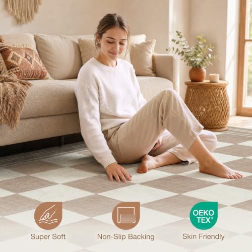 Image of cotiled Boho 5x7 Area Rugs for Living Room: Soft Moroccan Washable Rug