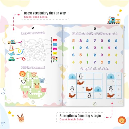 Image of 200+ Screen-Free Activities & Games Book For Kids 5+ Years Old | Mazes & Puzzles, Word Games, Crosswords, Patterns & Shapes, Logical Reasoning, Fun Brain Teasing Educational Activity Book For Toddlers