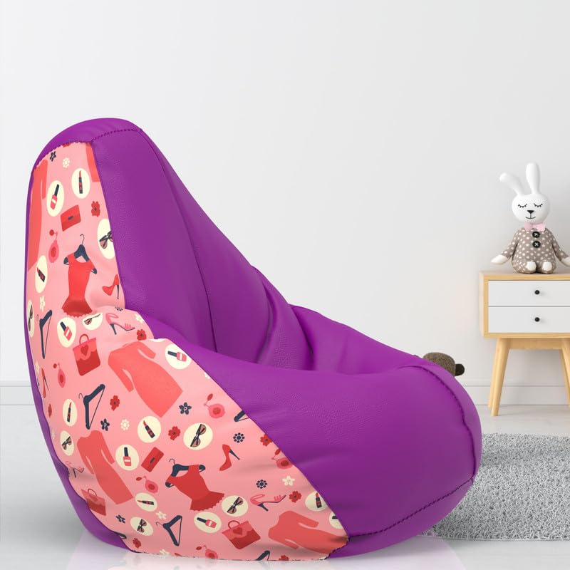 ComfyBean Bag Cover 4XL- Official: Jack & Mayers Bean Bags - for Adults - Max User Height : 5.5-6 Ft.-Weight : 70-99 Kgs(Model: My Style - H - Pink Purple)-image-14