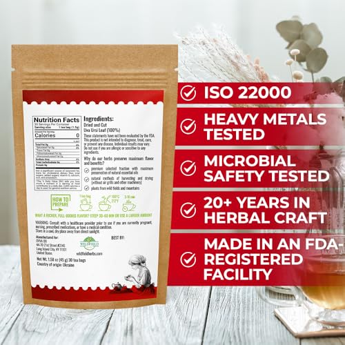 Image of 30 Bags Uva Ursi Leaf Uva Ursi Tea Herbal (Arctostaphylos Uva-Ursi) - 30 Count 1.5g Tea Bags Ursa Bag Uva-Ursi Herb Arctostaphylos Uva-Ursi