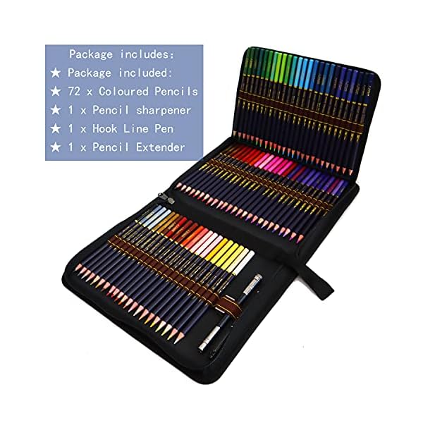 72 Stück Buntstifte für Erwachsene Künstler Kinder, Zeichnen Bleistifte Profi Art Set, Ölbasierten gemischten und… – Bild 3