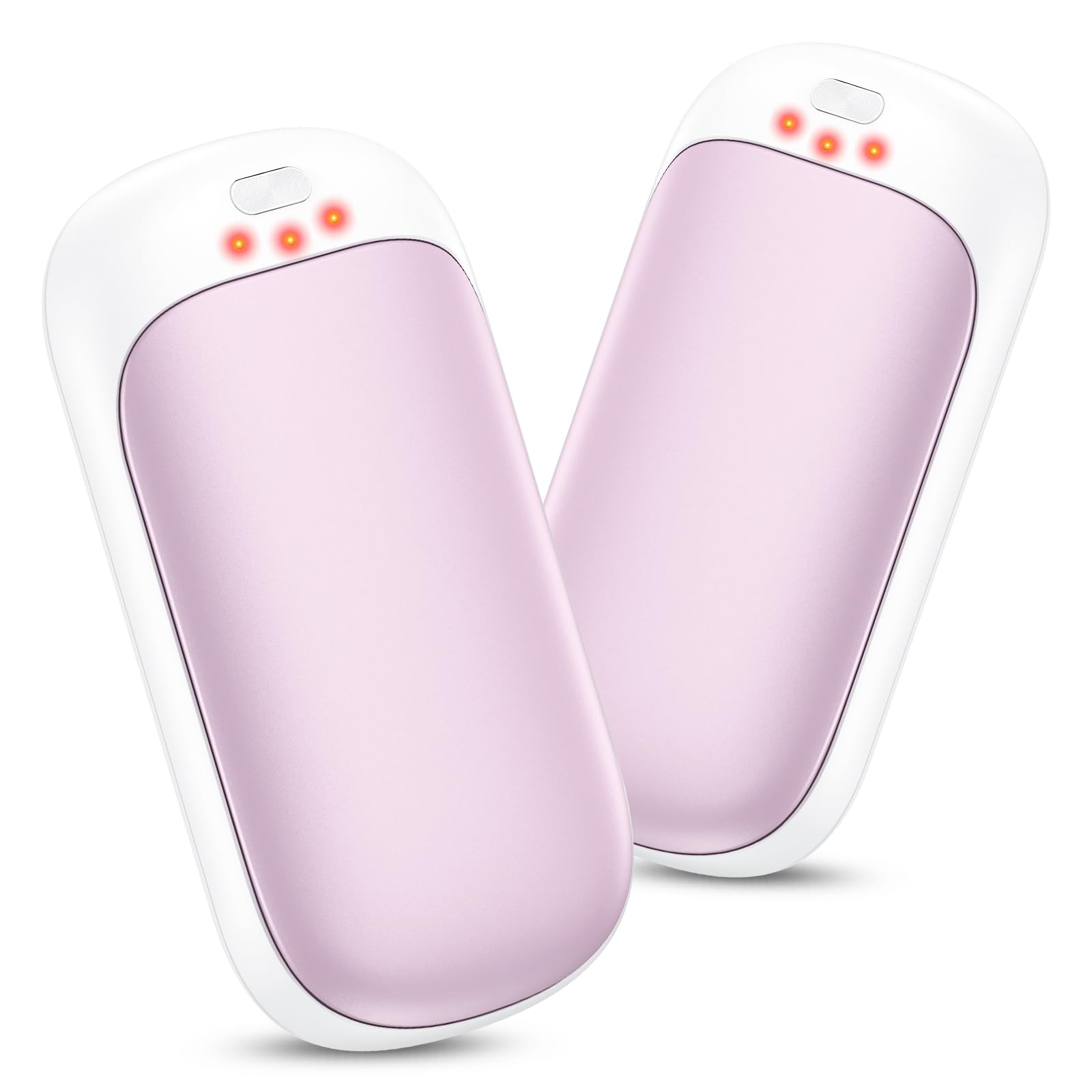 Wasuka Rechargeable Hand Warmers, 2 Pack Electric Pocket Handwarmers, 3 Heat Levels, Reusable USB Hand Warmer, Portable Hand Heater for Golf, Hunting, Camping, Winter Gifts for Men Women (Pink)