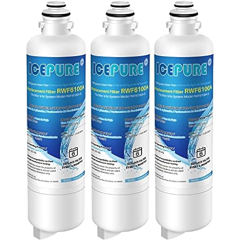 ICEPURE Refrigerator Water Filter Replacement for Bosch Ultra Clarity Pro BORPLFTR50, BORPLFTR55, 12033030, 12028325, 11025825, 11032531, B36CT80SNS, B36CL80ENS, WFC100MF, WFS200MF, RA450022, 3PACK Cover