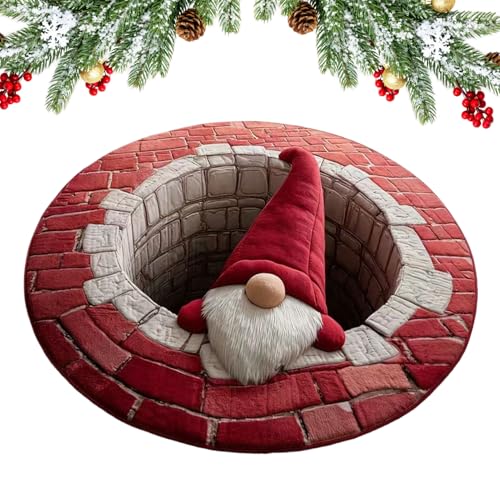 YNPQTDS クリスマス 立体 マット | 滑り止め キッチン ドアマット - クリスマス 3D イリュージョン フロア マット - 玄関 室外 入口 庭 床 パティオ 家庭 屋外 寝室 リビング ルーム キッチン ポーチ 用