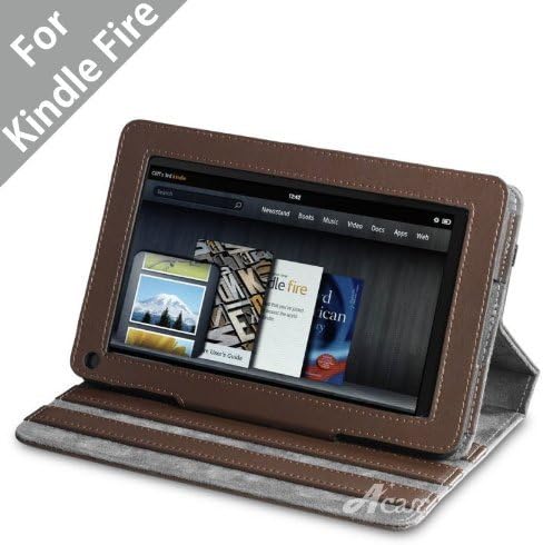 Acase Premium Micro Fiber Leather Case with Built-in Stand for Kindle Fire Full Color 7" Multi-Touch Display, WiFi (Brown)