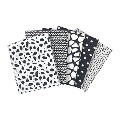 The Craft Cotton Co Abstract Jungle Black Fat Quarter Bundle Pack of 5 (45cm x 55cm) 100% Cotton Fabric (Ideal for Craft Projects, Quilting, Patchwork, Sewing) (2882-00) Cover