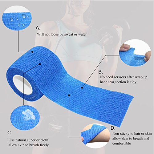 COMOmed Self Adherent Cohesive Bandage Latex 4"x5 Yards First Aid Bandages Stretch Sport Wrap Athletic Tape for Wrist Ankle Sprain and Swelling,White(3 Rolls) - Thumbnail 3
