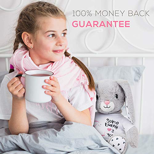 Rabbit stuffed animal - The Original "Some Bunny Love's You" Large Bunny Plush Animals Toy. bunnie gifts w/ removable shirt for Birthdays, Valentines or Christmas. Cute, Fun, Soft, and Gift Wrapped!
