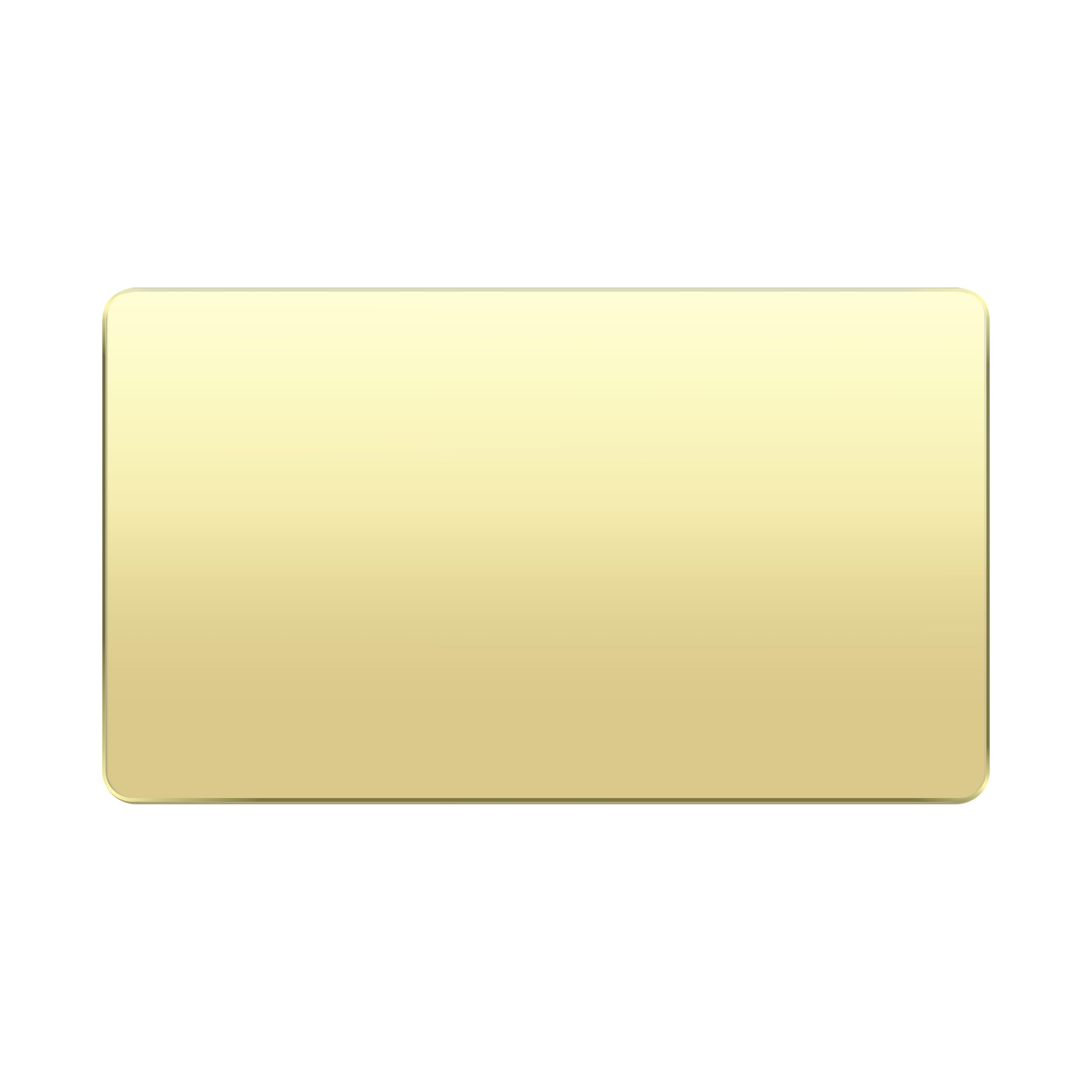 LIDER Screwless 2-Gang Blank Faceplate, Blank Plate for Wall Socket, Flat Cover for Standard 2-Gang Pattress Boxes, Durable Metal Material, Round Edges, UKCA Certified, Polished Brass