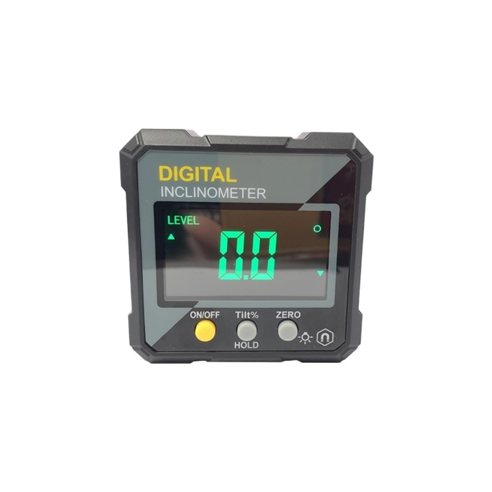 1 szt. 4 x 90 Inklinometr magnetyczny kątomierz precyzyjny poziomujący pudełko do obróbki drewna cyfrowy elektroniczny poziom kątowy (żółty)