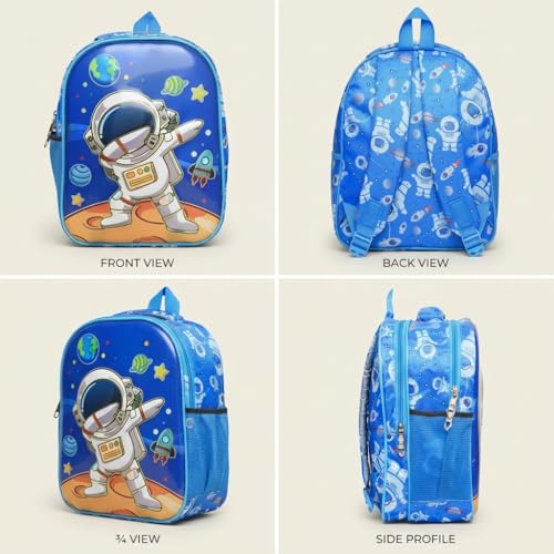 Image of Stylbase Kids 3D bags for boys girls Cartoon Backpack Lightweight, Waterproof, Adjustable Shoulder Straps, 2 Compartments School kids bags for 2-5 years (Space)