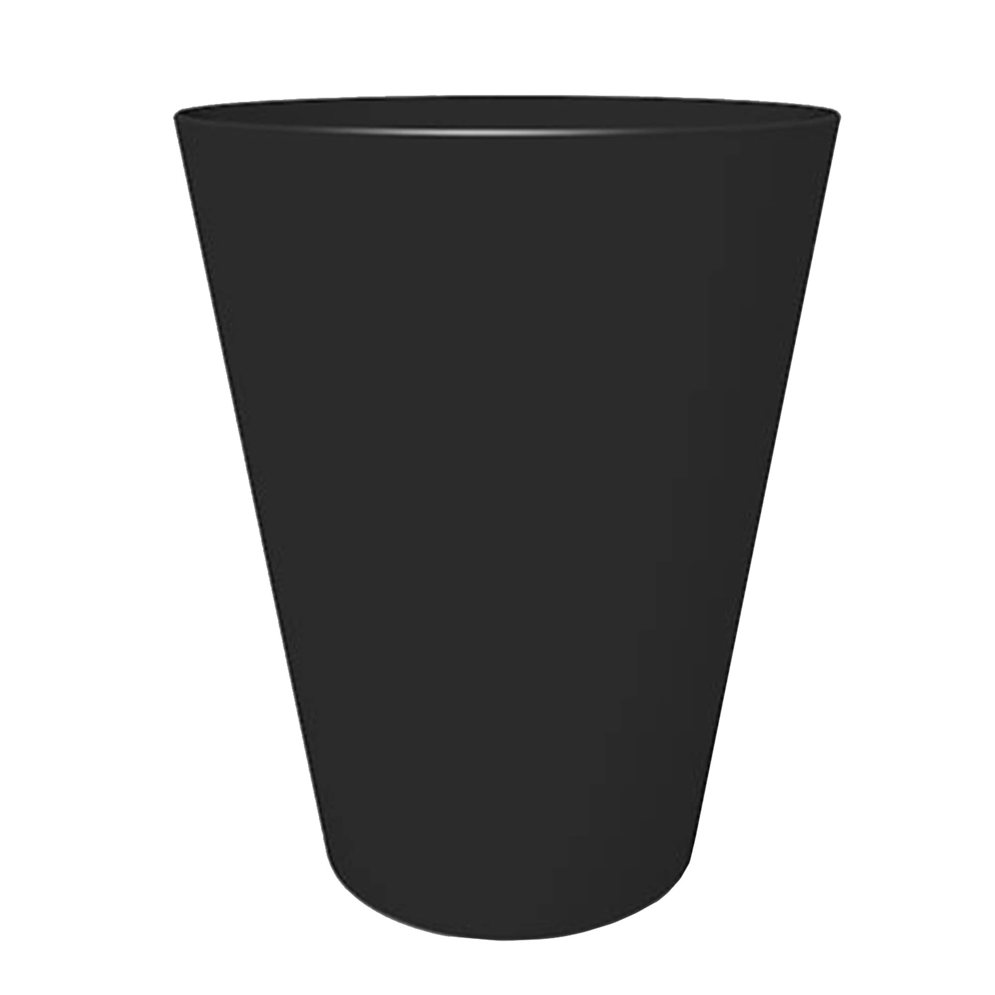 Bloem Tall Finley Tapered Round Planter: 14" - Black - Matte Textured Finish, 100% Recycled Plastic Pot, for Indoor and Outdoor Use, Gardening, 4 Gallon Capacity