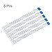 uxcell Flexible Flat Cable,150mm 1mm Pitch 12 Pins FPC FFC Flexible Ribbon Cable for LCD TV Car Audio DVD Player 5Pcs (B Type)