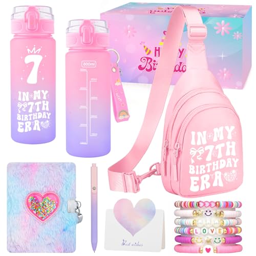 7 Year Old Girl Birthday Gifts, Preppy Trendy Gifts for 7 Year Old Girl Water Bottle...