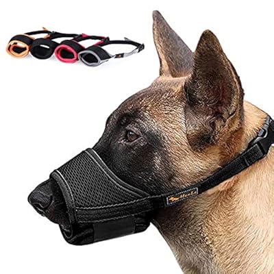 DADYOUPIN dog muzzles, dog muzzles to prevent biting 360° full wrap mouth sticker design, imitation mouth type adjustable design, anti-barking, anti-biting, anti-demolition home. (L)