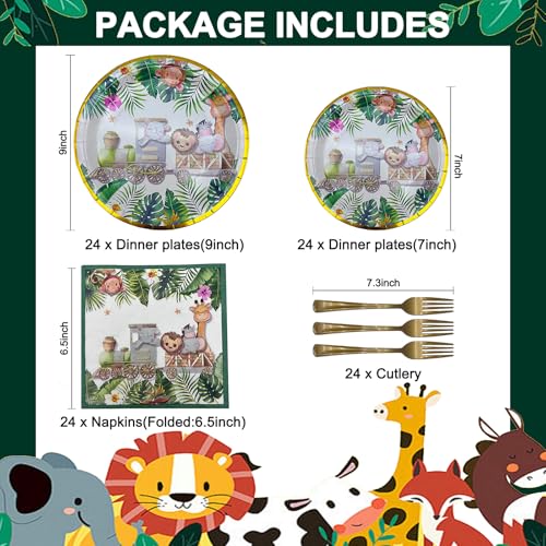 Ruozteoo PAPER PLATE S Birthday Party Decorations,Jungle Theme Party Supplies Include Plates thumb #1