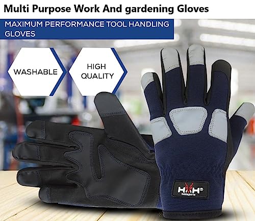 HMH Gardening Gloves For Women Men Heavy Duty Work Gloves Men Women -Dexterity Gloves garden gloves (Small, Blue) - Image 2