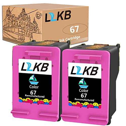 L2KB Remanufactured Ink Cartridge Replacement for HP 67 3YM56AN Color 2 Pack Ink Cartridge Envy 6052 6055 6058
