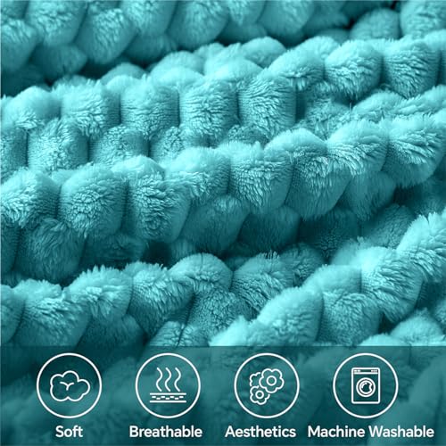Image of BEDELITE Teal Throw Blanket for Couch, Soft Cozy Gifts for Women, 50 * 60