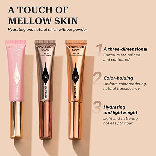 3PCS Liquid Contour Beauty Wand, Highlighter and Bronzer Stick with Cushion Applicator Attached Easy to Blend, Lightweight Silky Cream Contour Face Illuminator Makeup Stick (Contour+Highlighter+Blush) - Image 4