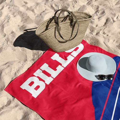 Image of Northwest NFL Buffalo Bills Microfiber Beach Towel, 30 x 60 Inches - Quick Dry, Sand Resistant, Lightweight, Highly Absorbent, Incisor Design