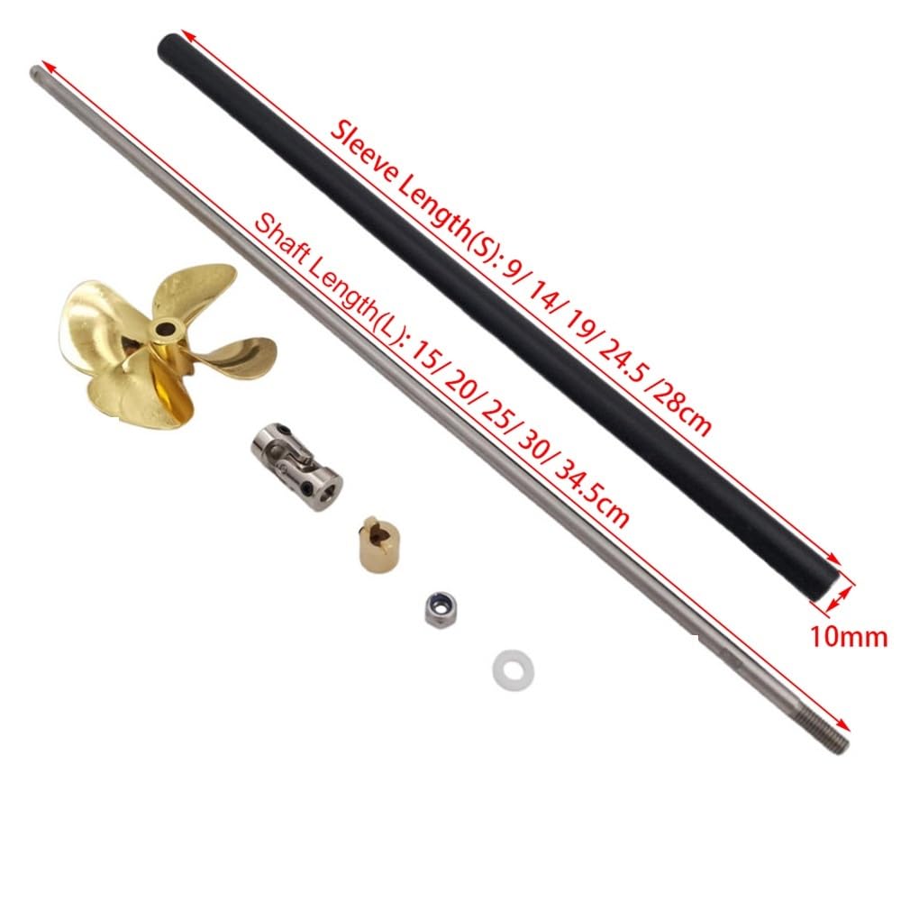 5mm wał łodzi RC 60mm metalowe śmigło lewy prawy uniwersalny zestaw przegubów do przynęty na ryby holownik ROV model morski części zamienne(L25cm 6.0mm RH)