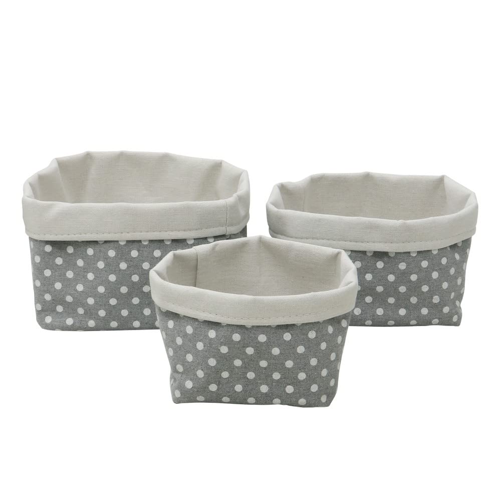 JVL Set of 3 Square Storage Boxes, Dark Grey